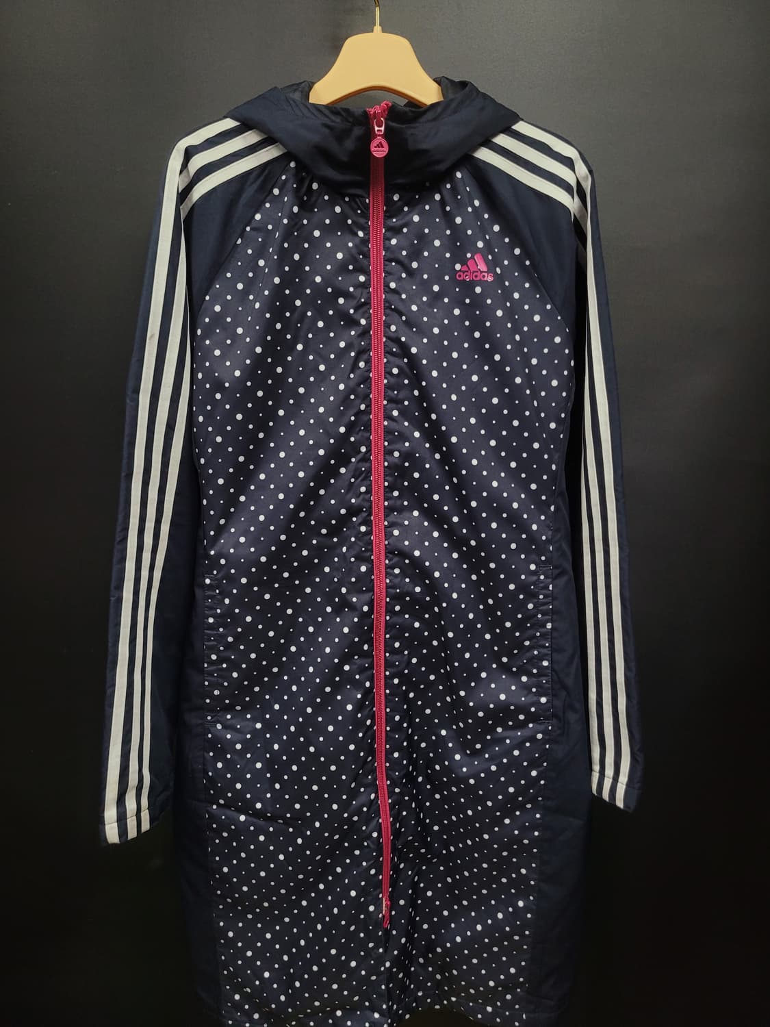 아디다스 도트 땡땡이 롱 패딩 자켓 벤치 코트 상품이미지1