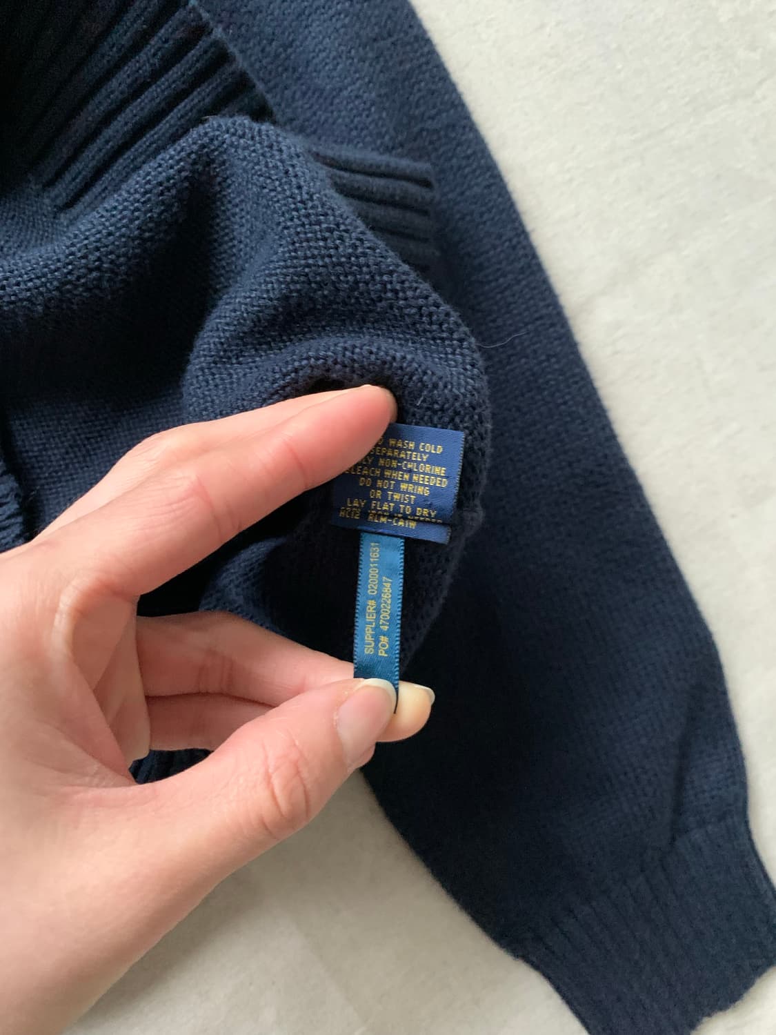 폴로 랄프로렌 신형택 포니로고 네이비 반집업 니트 상품이미지9