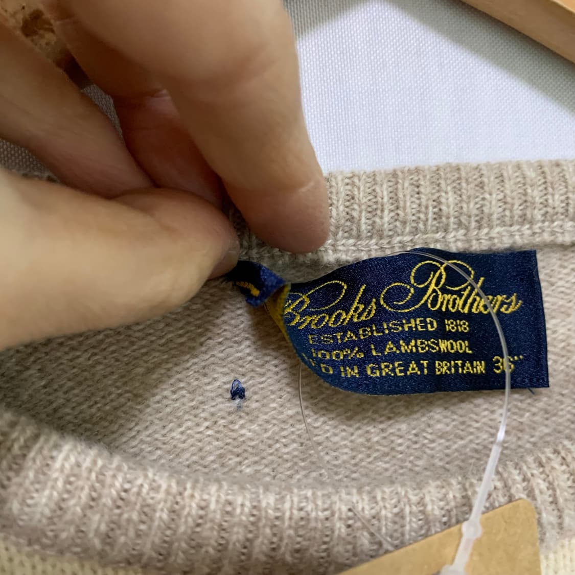 브룩스 브라더스 아가일 빈티지 니트 스웨터 베이지 36사이즈 상품이미지6