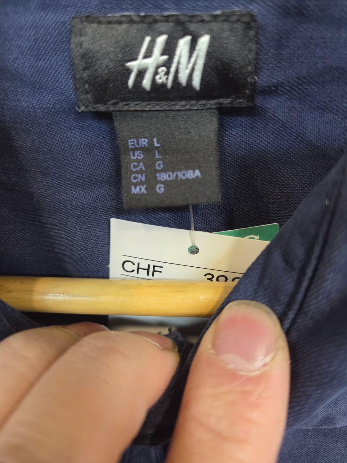 에이치앤엠 셔츠긴팔 스웨이드느낌 L 상품이미지3