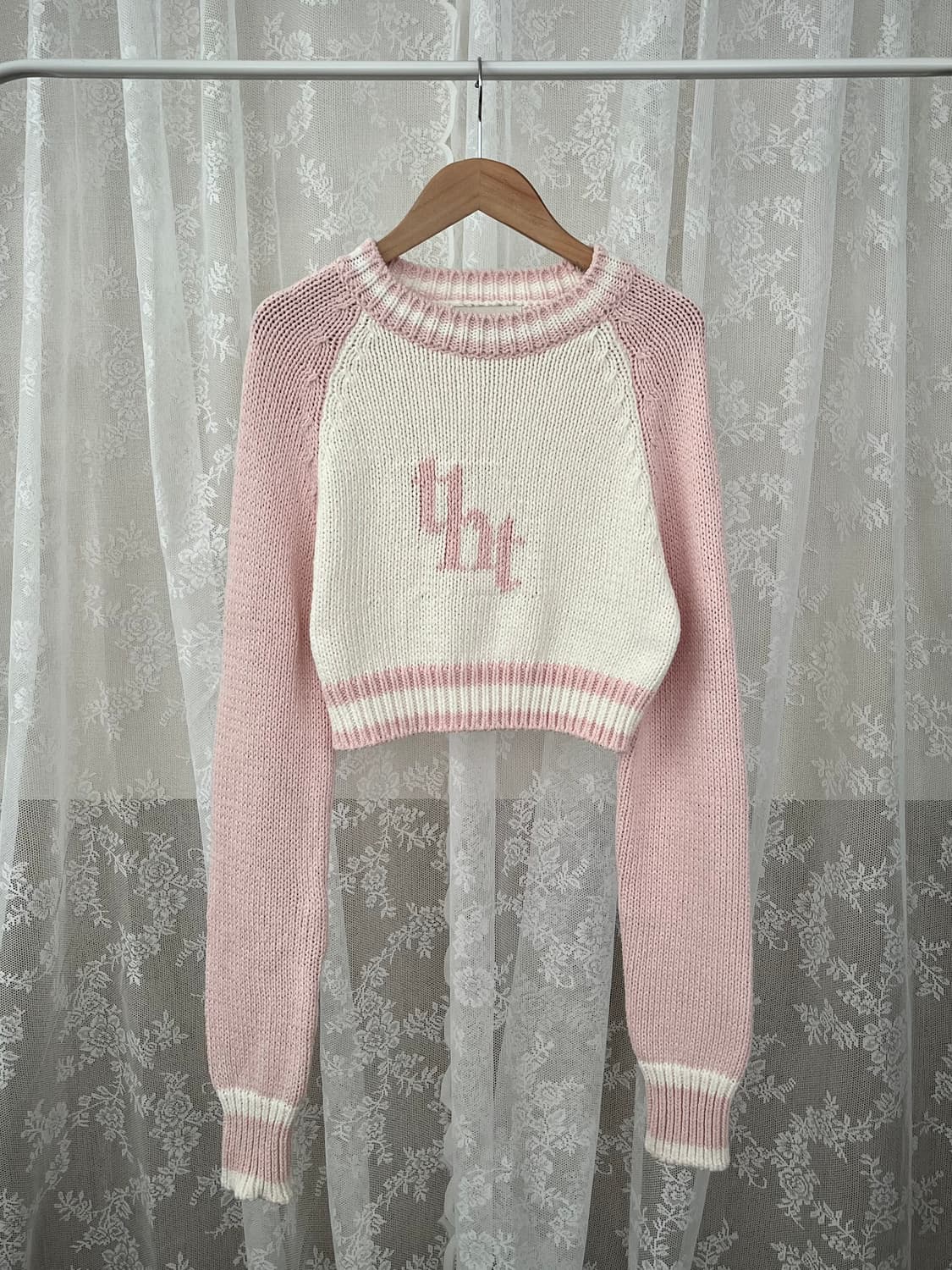 F) 쓰리타임즈 자카드 스웻셔츠 미니 핑크 상품이미지2