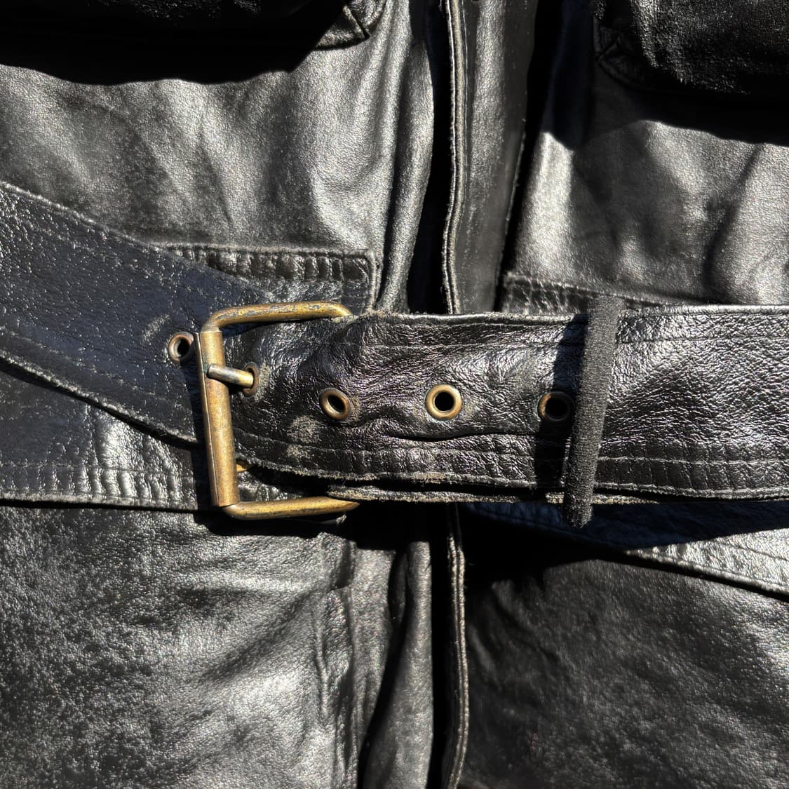 90's Sasch 3D 포켓 레더 자켓 상품이미지6