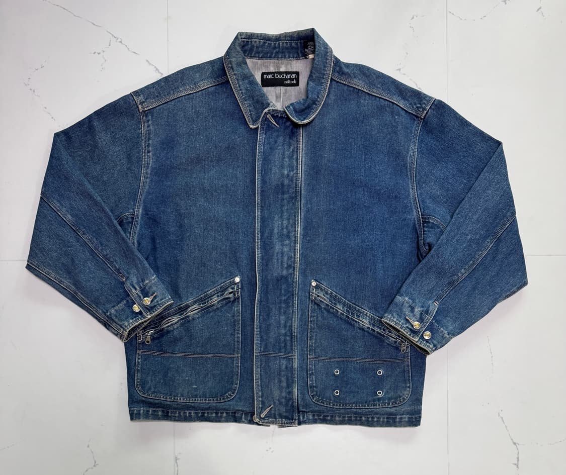 [90s/희귀] 펠레펠레 마크뷰캐넌 데님 워크 자켓 XL 상품이미지1