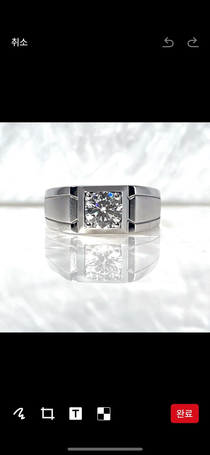 *새상품* 모이사나이트 남성용 사이드 매트 은반지 상품이미지1