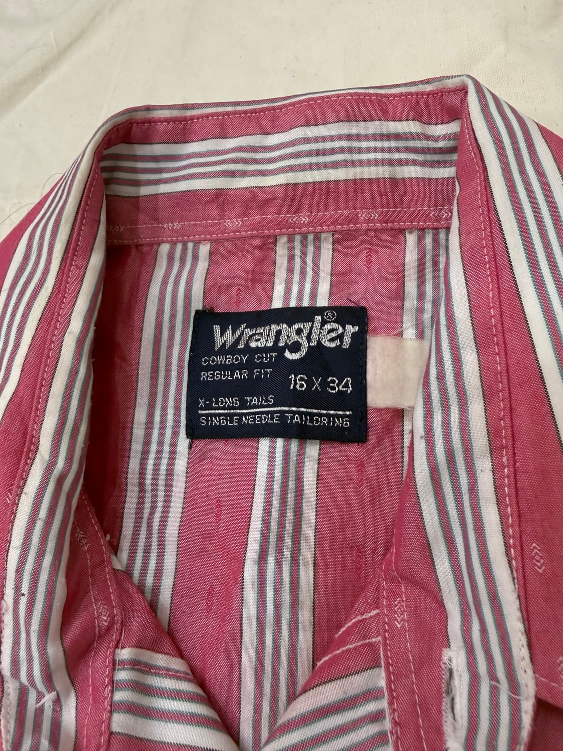 Wrangler Cowboy Cut 핑크 스트라이프 웨스턴 셔츠 상품이미지2