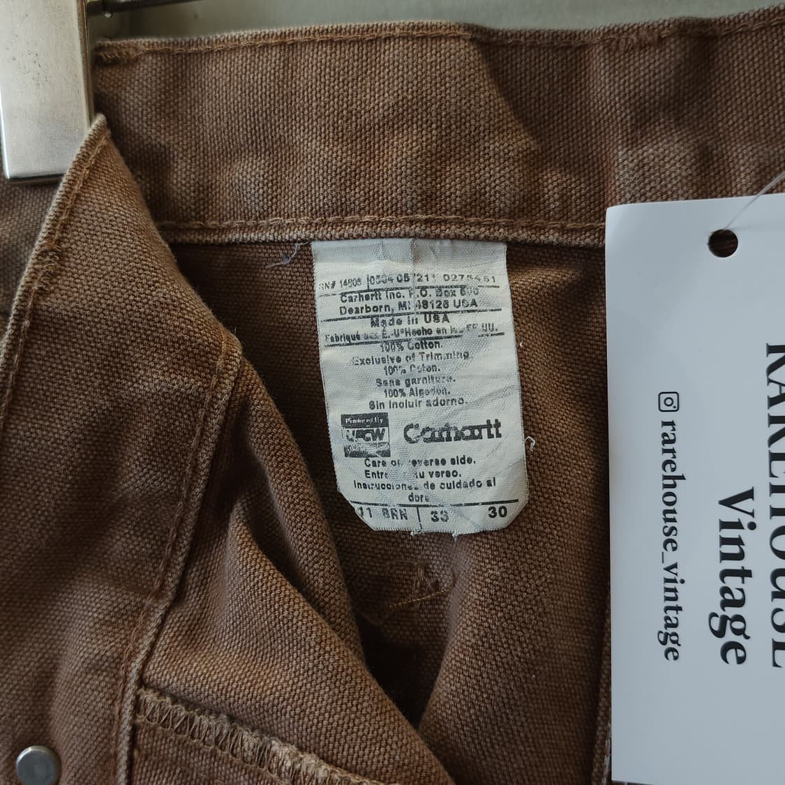 칼하트 싱글니 카펜터 워크팬츠 커피 브라운 33x30 상품이미지6