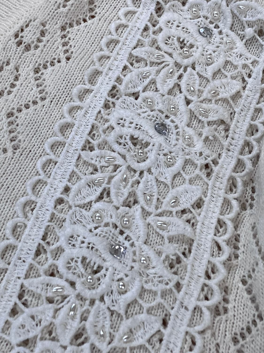 빈티지 레이스 큐빅 가디건 아이보리  #csz4022  상품이미지5