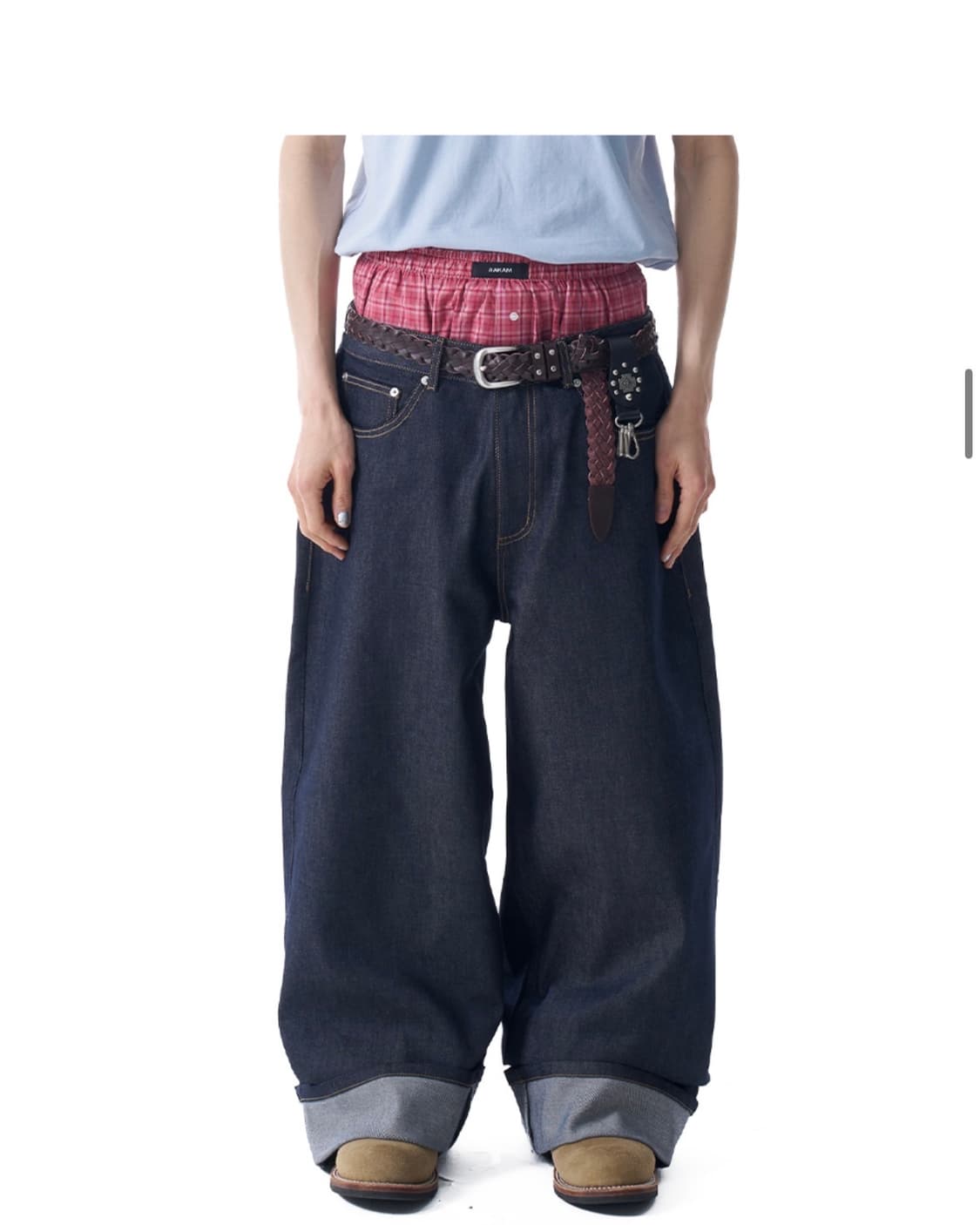 아캄Cinch Back Denim Pants (Dark Blue) 2 상품이미지1