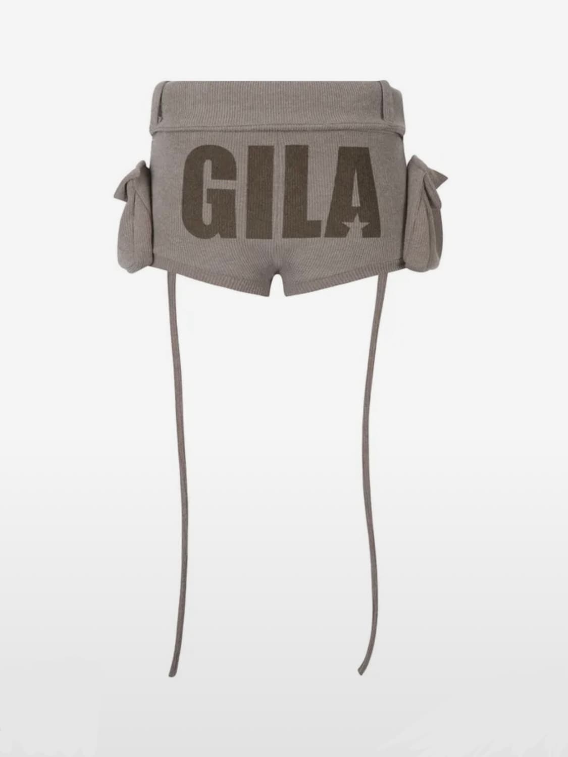 BOLD LOGO POCKET KNIT SHORTS_BROWN 상품이미지4