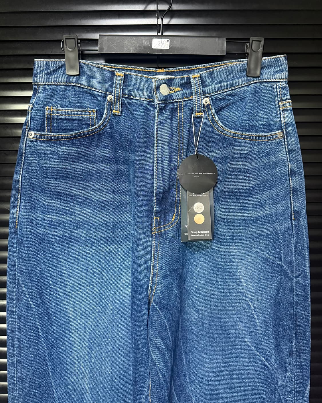 SEEOT 크랙 워싱 워시드 중청 진청 데님 와이드 벌룬 팬츠 바지 29 상품이미지2