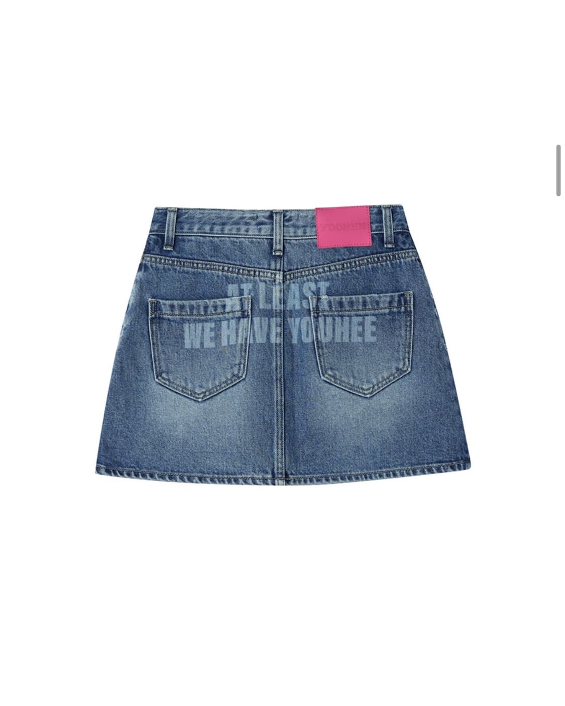 YOUHEE LETTERING DENIM MINI SKIRT BLUE 상품이미지1
