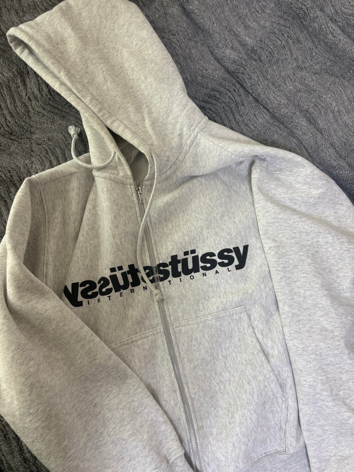 스투시 미러 후드집업 애쉬 후드 화이트 상품이미지2