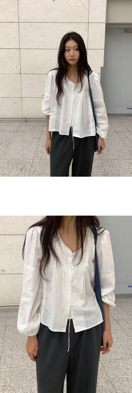 언더비 히그 레이스 셔링 블라우스 새상품 상품이미지4