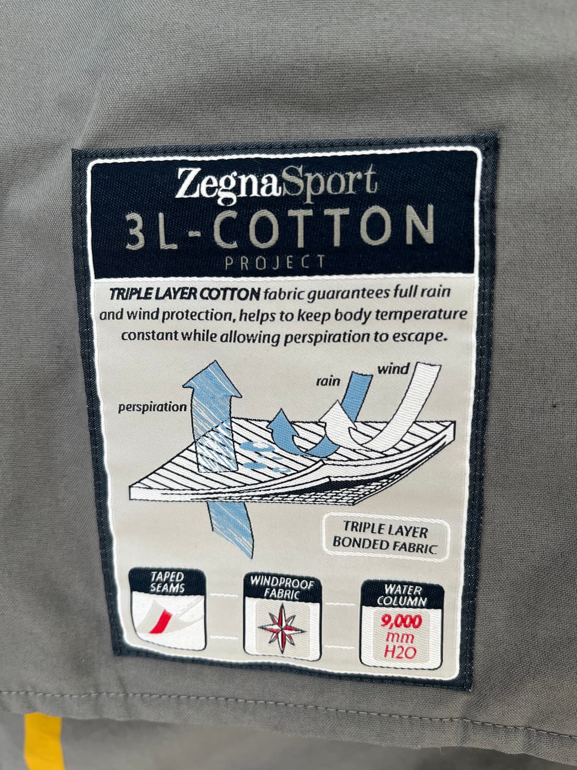 제냐 스포츠 3L-COTTON 야상 점퍼  카키 상품이미지7