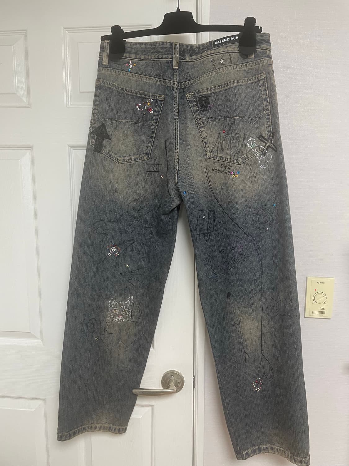 [S] 새상품 발렌시아가 라인스톤 데님 상품이미지3