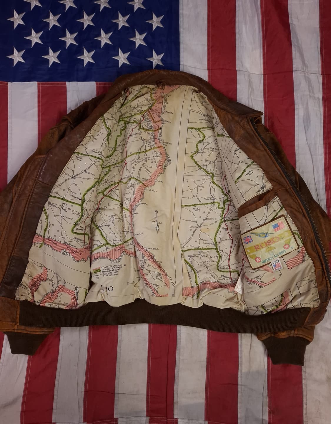 오리지날 80's ROBO 리얼레더 밀리터리 항공자켓 상품이미지10