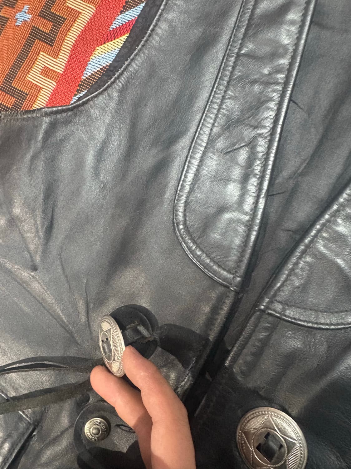 Schott 웨스턴 가죽 레더베스트 자켓 상품이미지3