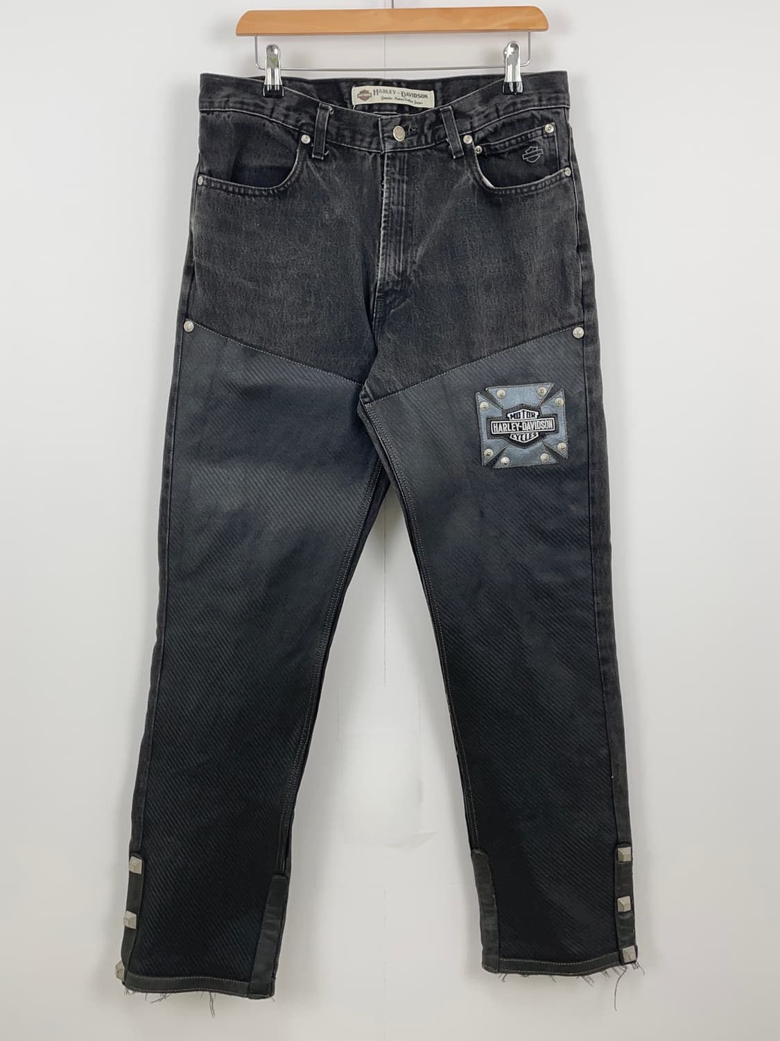 할리데이비슨 스터드 넘버원 패치 스터드 패널 데님 팬츠 상품이미지2