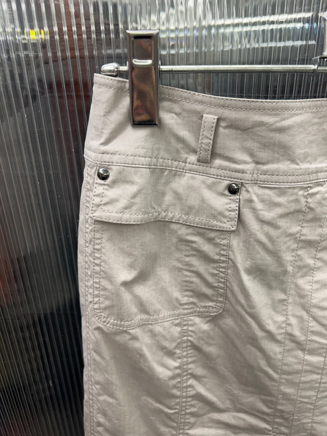 크림 데님 미디스커트 상품이미지2