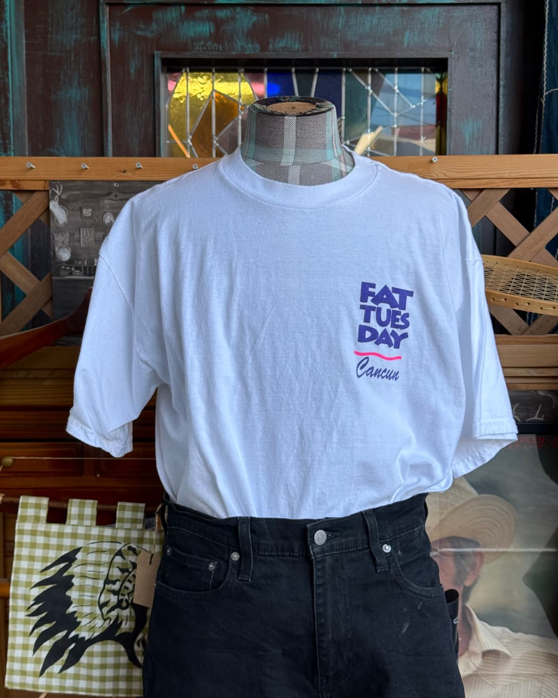 00s M&D Knits 팻 튜즈데이 칸쿤 그래픽 티셔츠 XL 상품이미지7