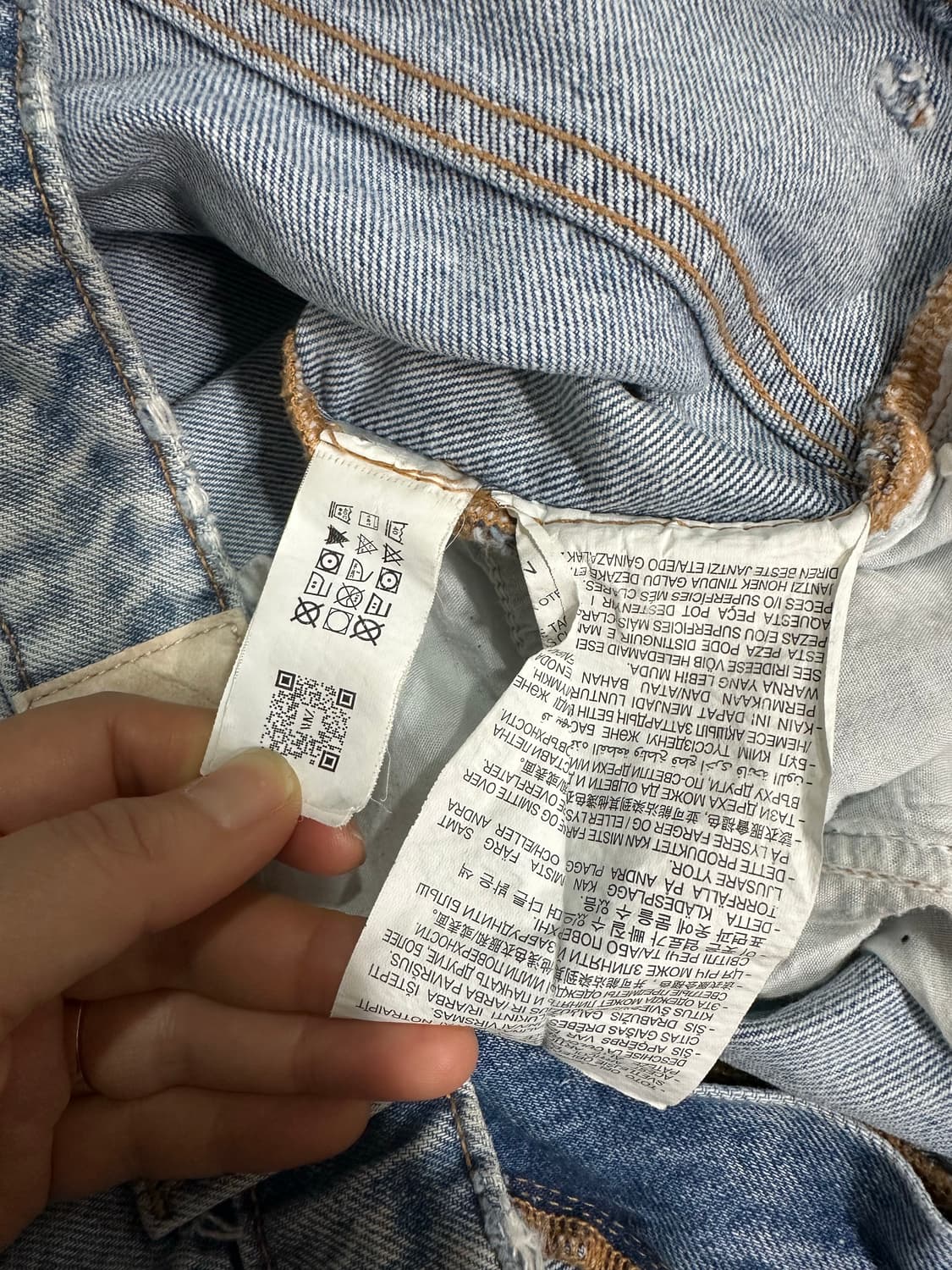 자라 ZARA 연청 데님 팬츠 허리34 세미와이드핏 워싱 청바지 상품이미지5