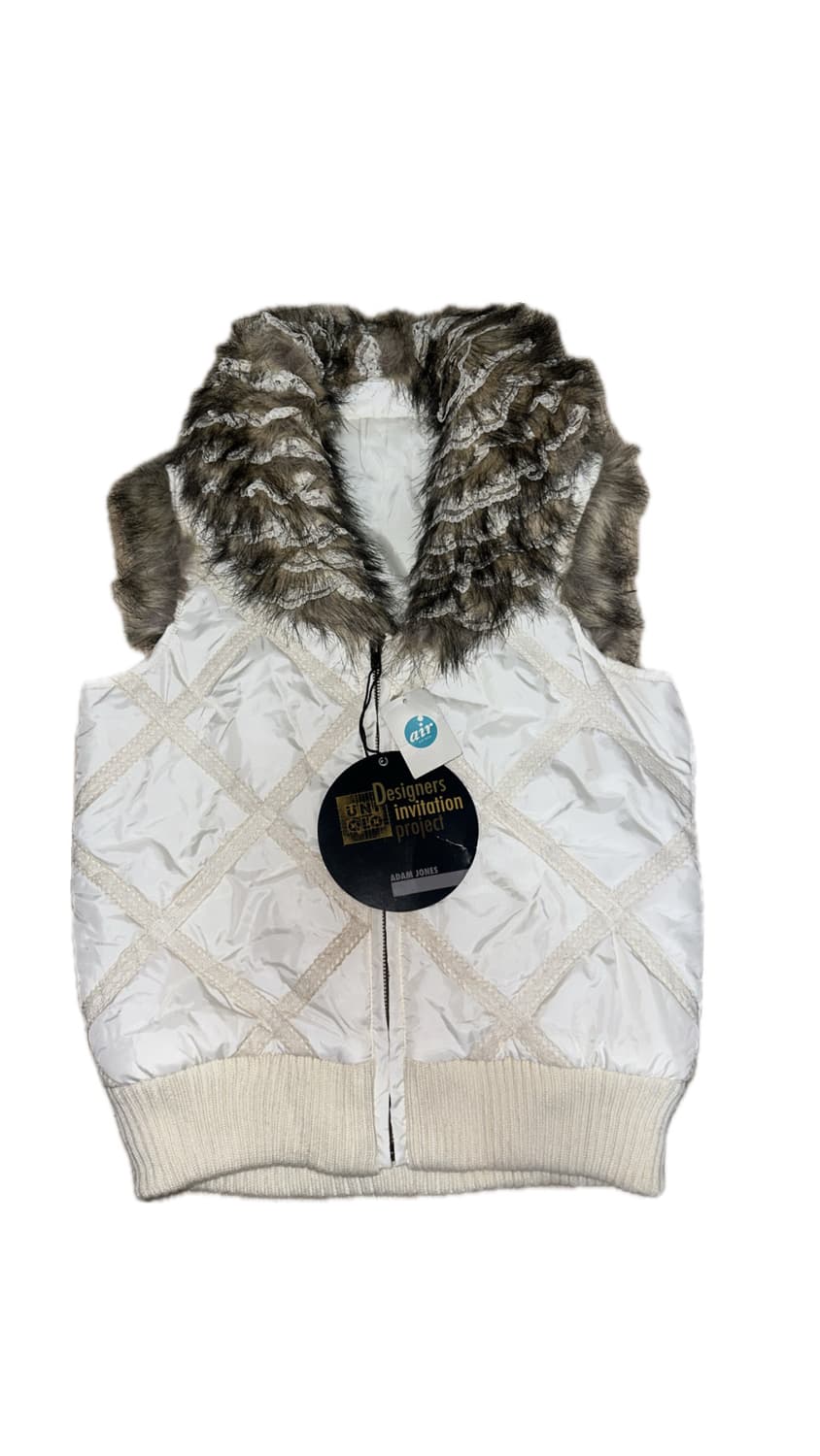 갸루 화이트 패딩 조끼 상품이미지1