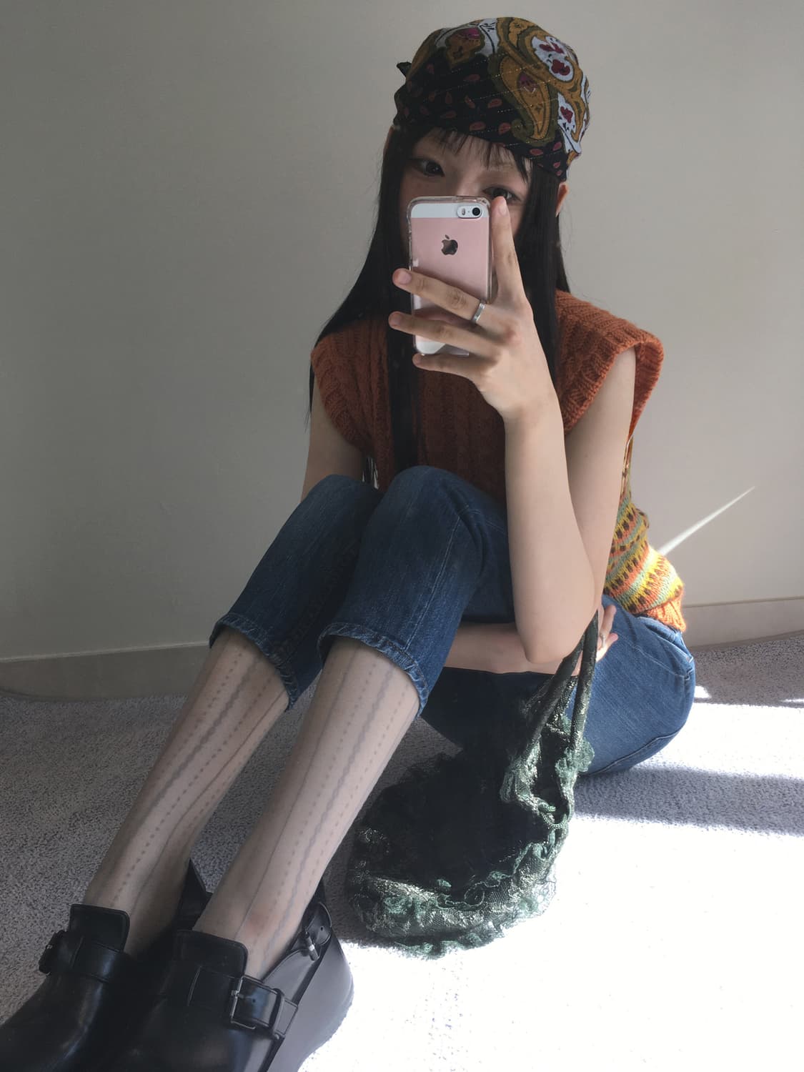 vintage cropped denim pants medium blue 상품이미지3