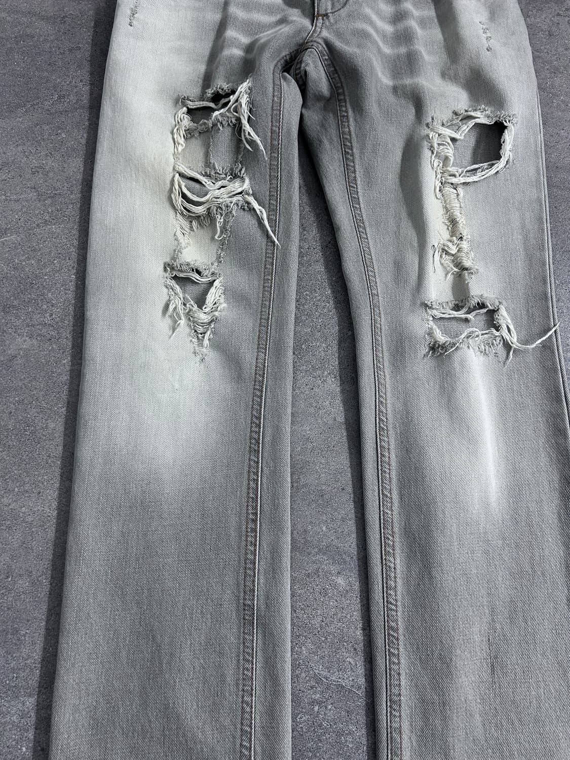 돌체앤가바나 화이트 블리치드 디스트레스드 데님 상품이미지6