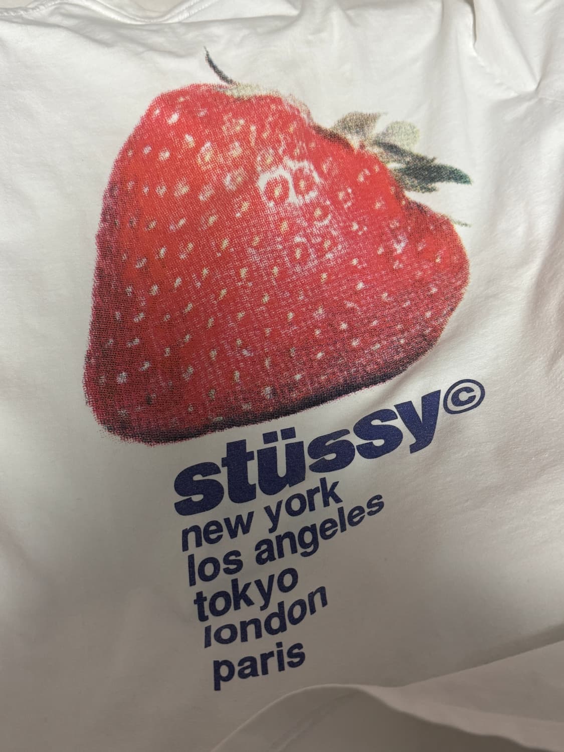 스투시 딸기 반팔티 여성용 m 상품이미지1