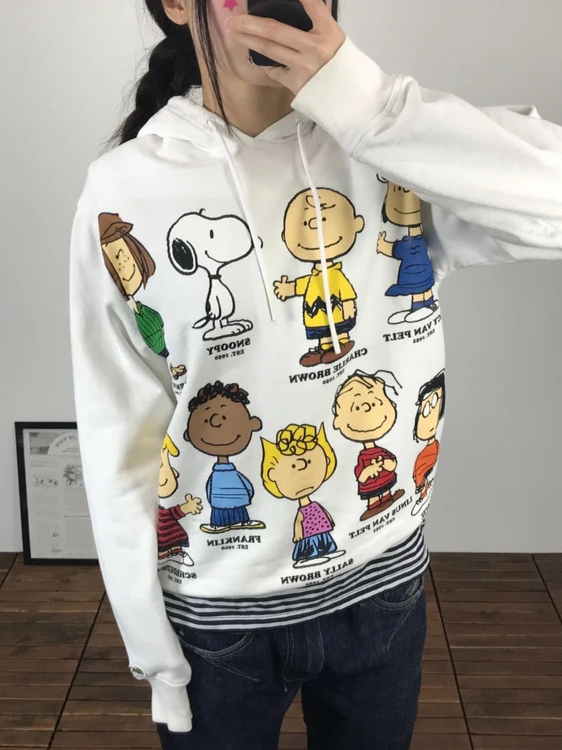 Lacoste x Peanuts White Hoodie 상품이미지2
