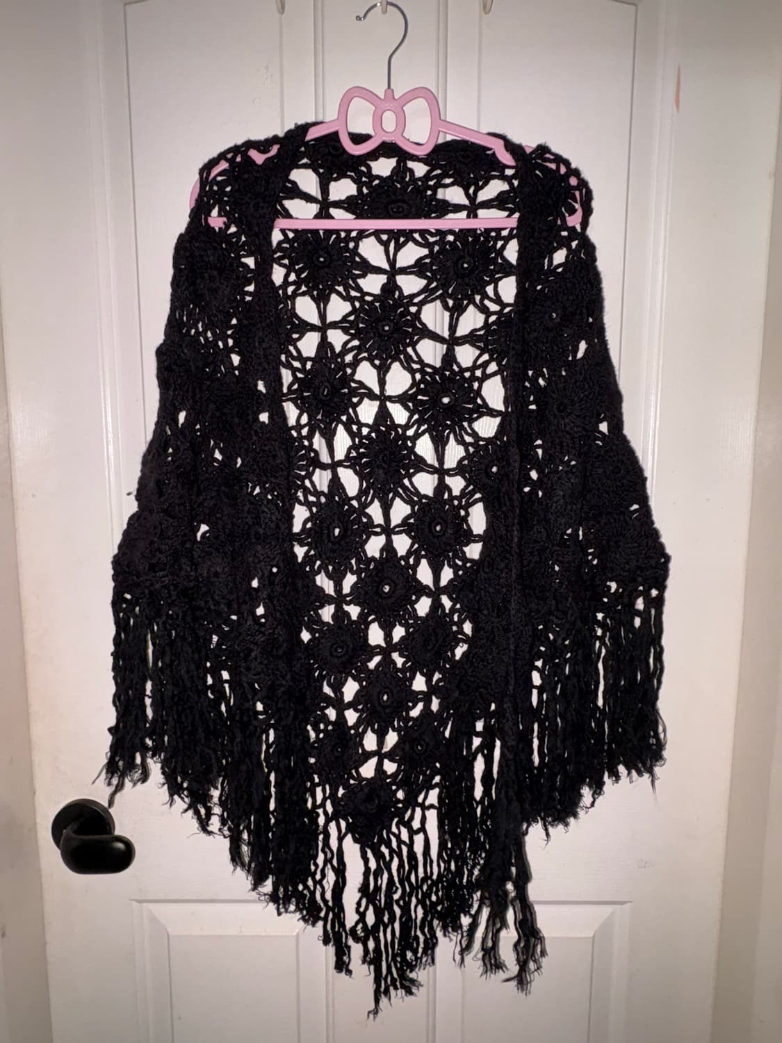 빈티지 블랙 니트 숄 그런지 모리걸 상품이미지1