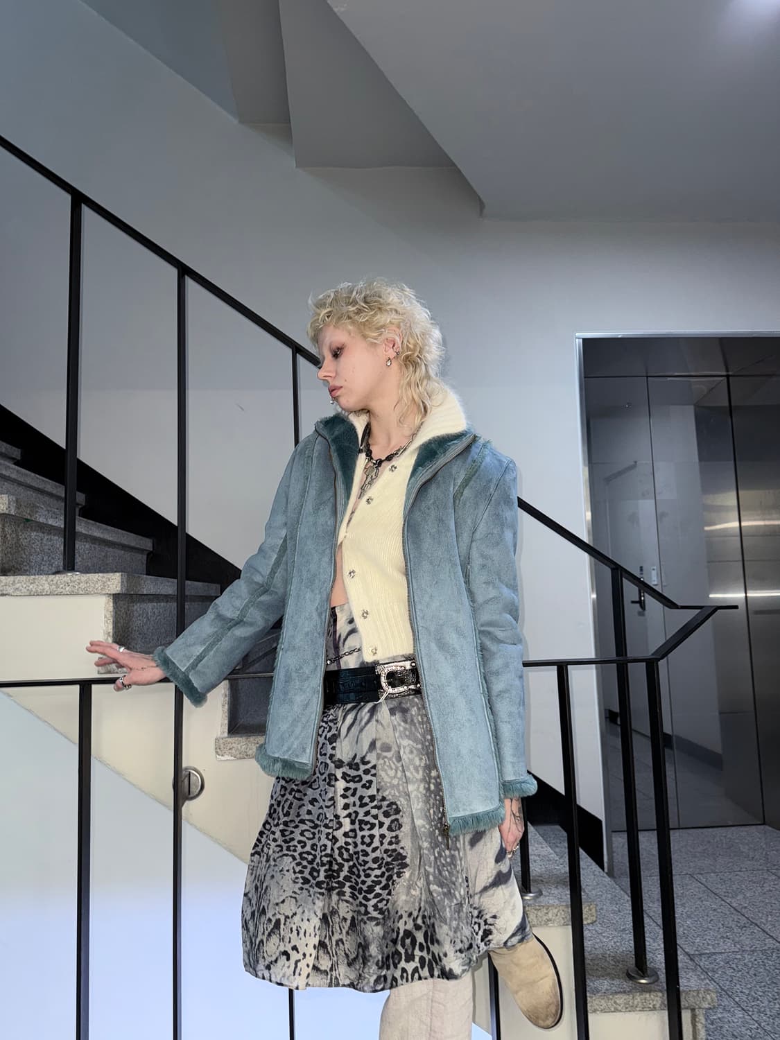 blue shearling jacket 상품이미지4