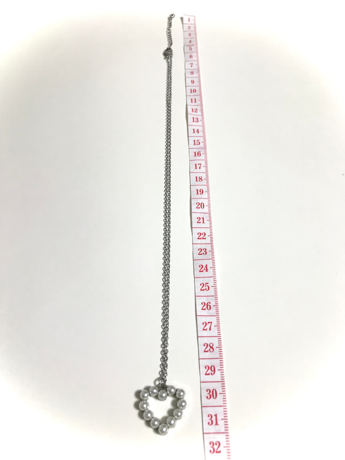 빈티지 모리걸 헤이세이 오네 갸루 진주 하트 써지컬체인 목걸이 상품이미지4