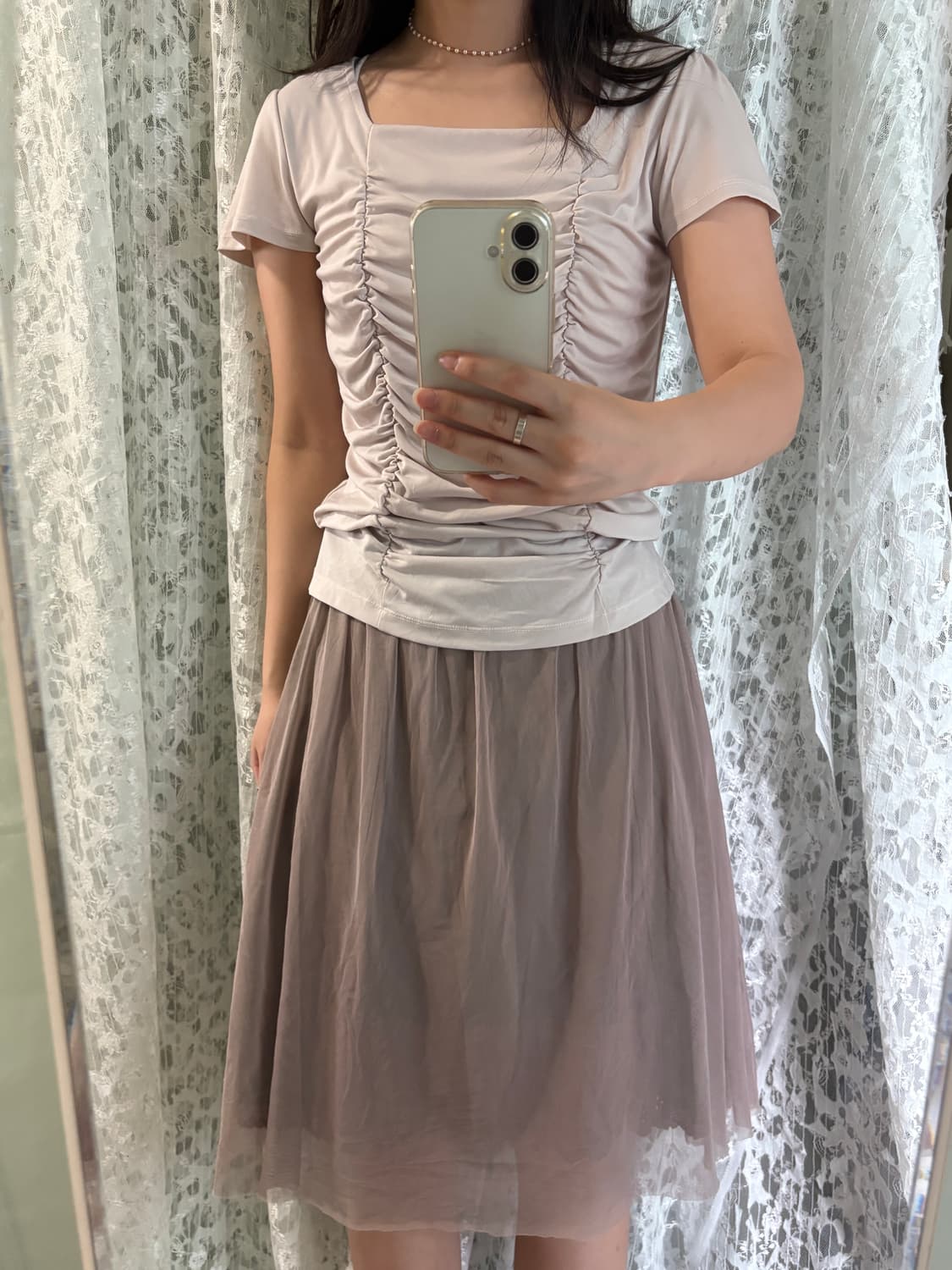 Brown skirt 상품이미지4