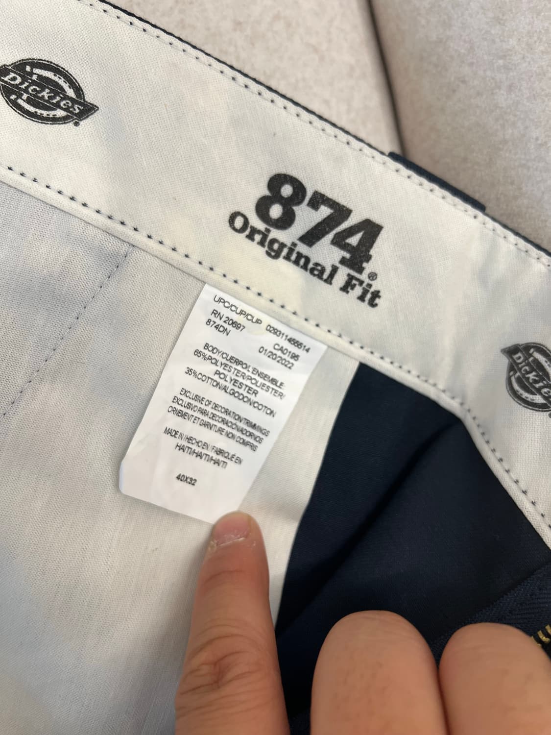 디키즈 874 네이비 코튼 팬츠  상품이미지5