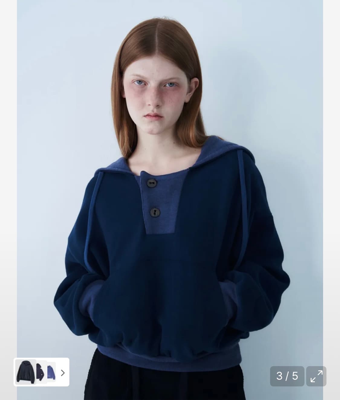 쎄쎄쎄 네이비 후드 상품이미지2