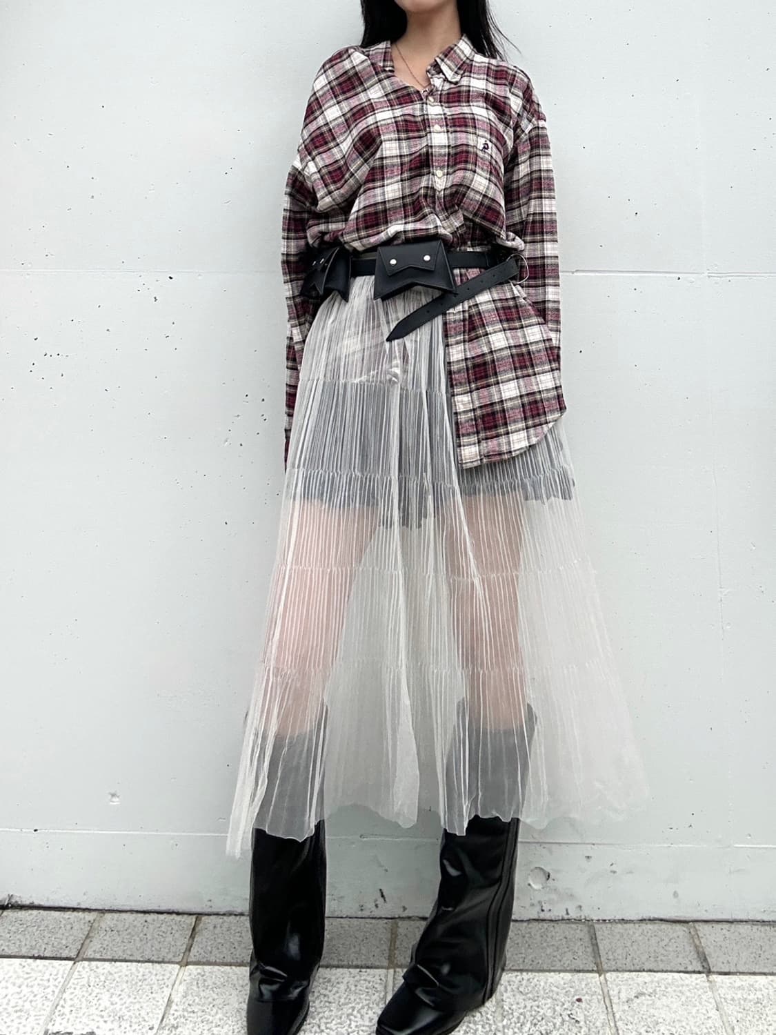 Due chiffon ruffle skirt / ivory 상품이미지5