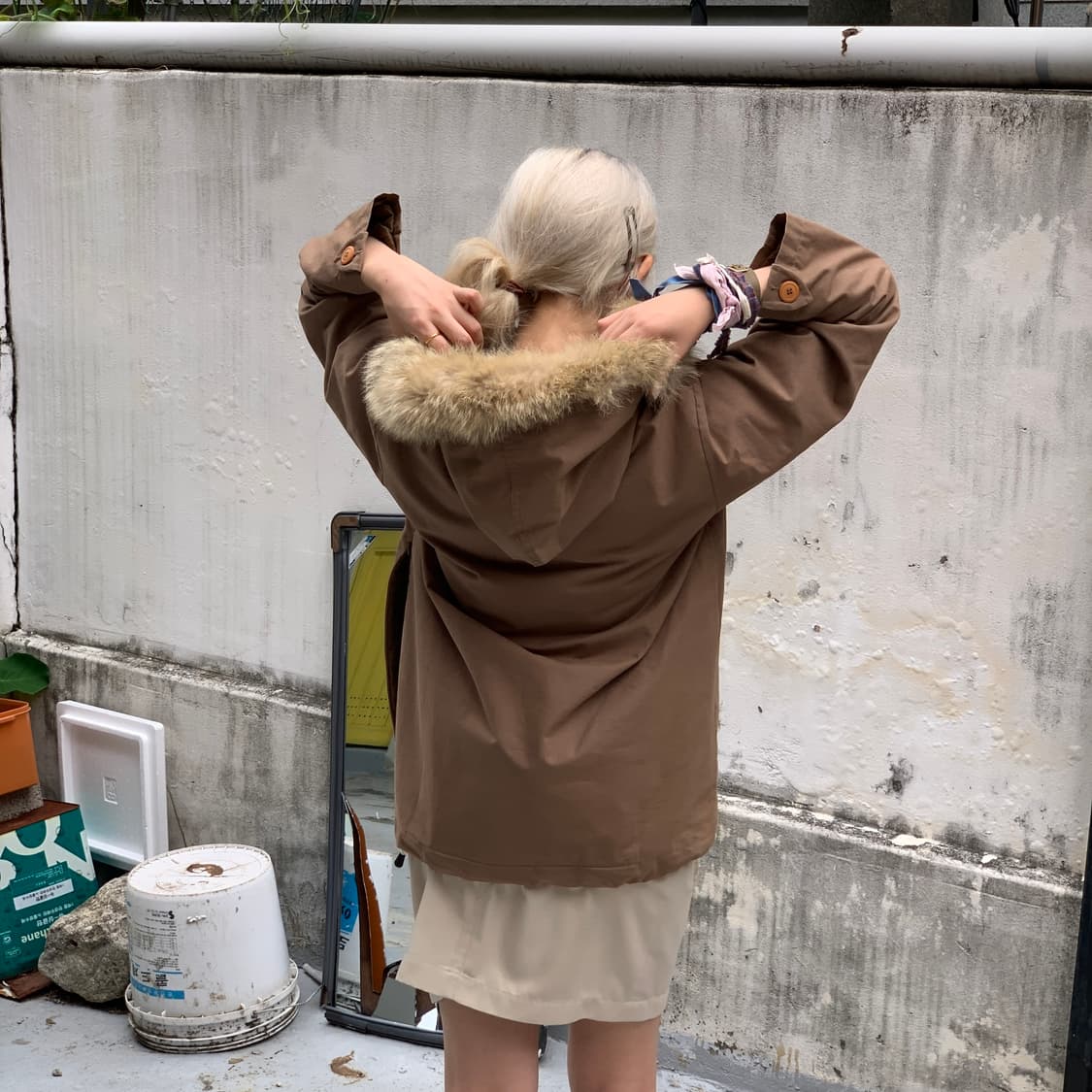 00's A.P.C 아페쎄 밀리터리 퍼 빅 후드 풀오버 자켓 상품이미지4