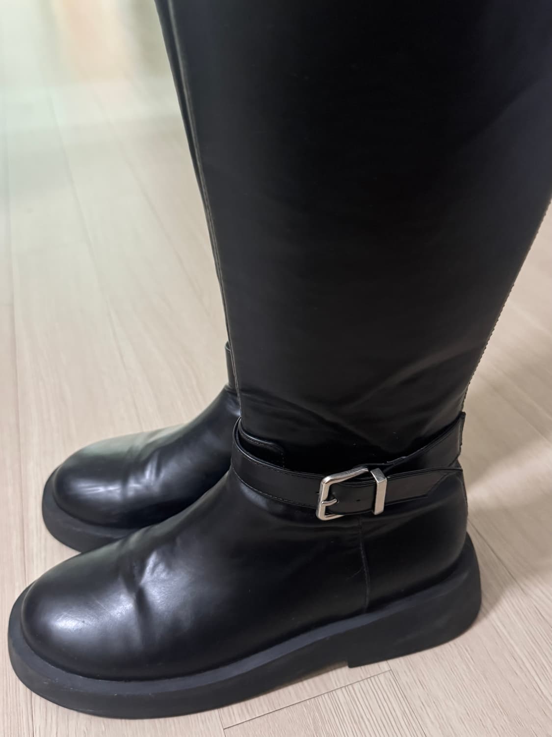 솔트앤초콜릿 라운드 토 라이더 플랫 롱부츠 240 상품이미지7