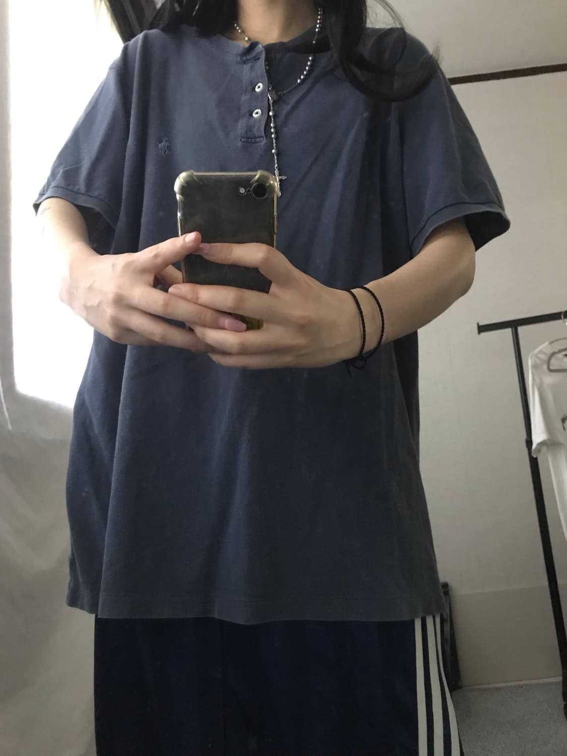 폴로 네이비 버튼 반팔티셔츠 상품이미지5
