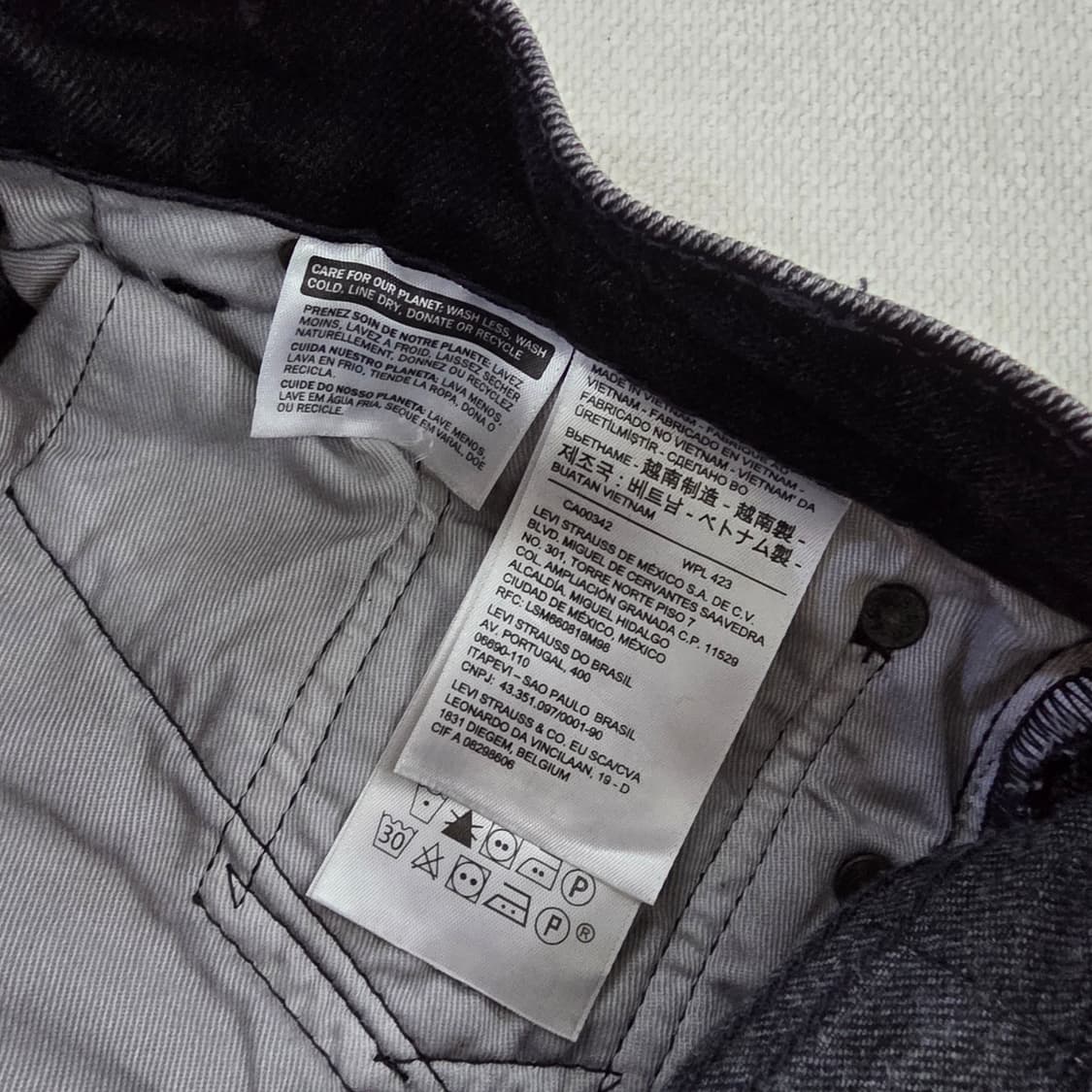 [W30 L32] 리바이스 511 흑청 워싱 데님 팬츠 바지 1229J 상품이미지6