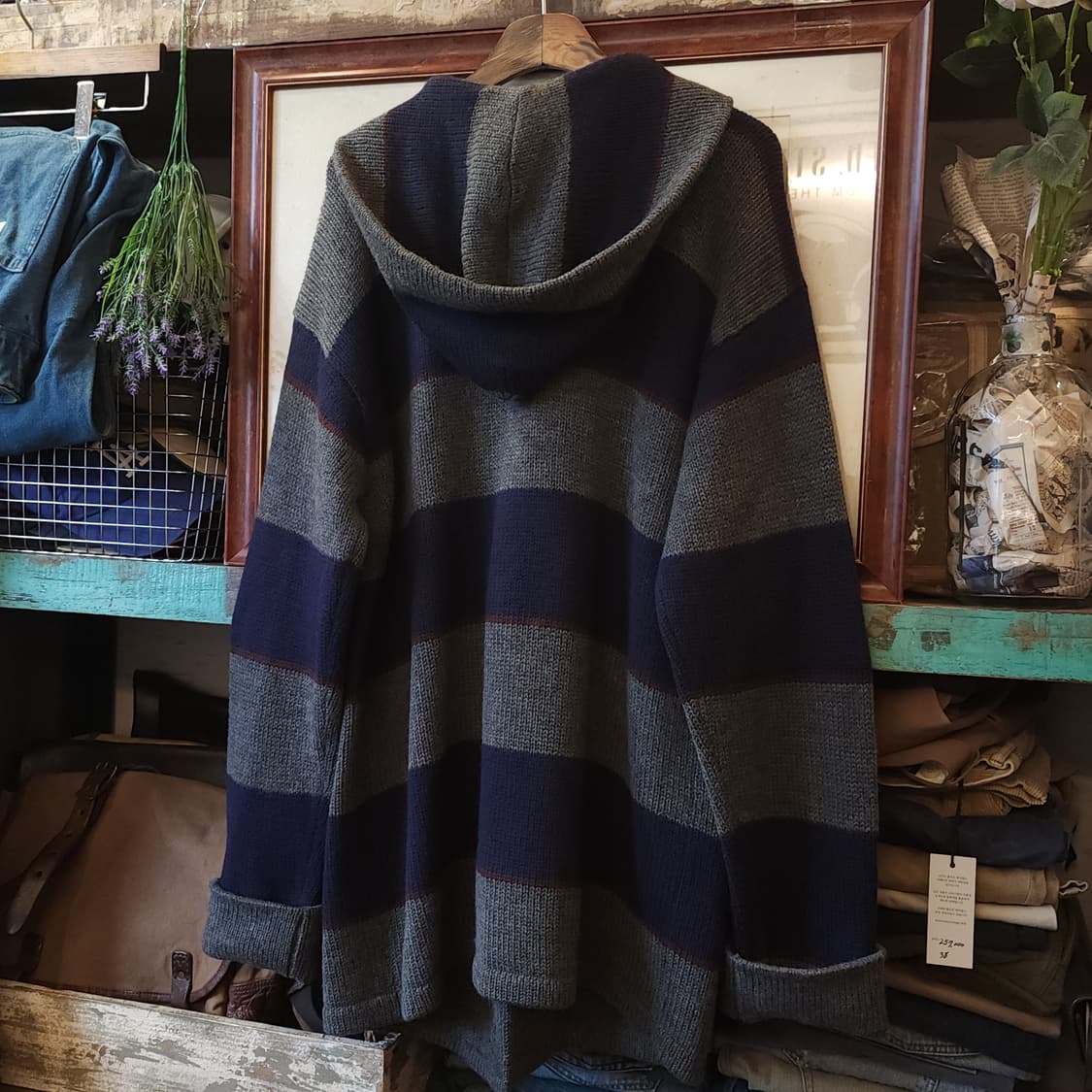 90s 폴로 랄프로렌 빅 스트라이프 샤커 울 로브 더플코트 105 상품이미지5