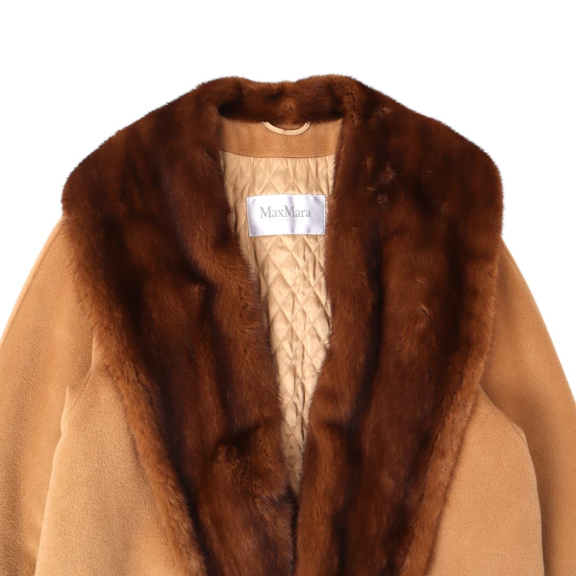 막스마라 카멜 울 캐시미어 퍼 코트 상품이미지2