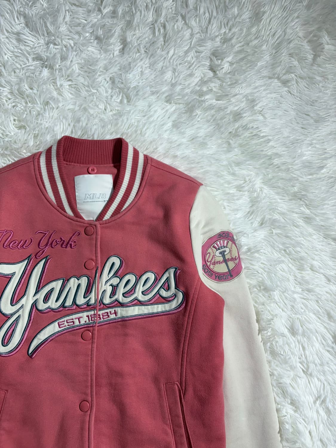 MLB 양키스 베이비핑크 베이스볼 자켓  상품이미지5