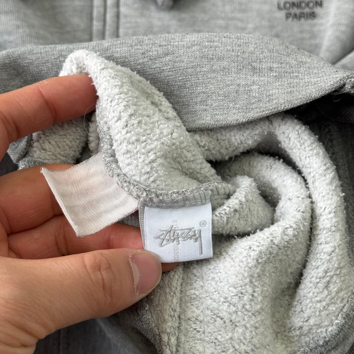 스투시 00s 월드투어 그레이 후드집업 L 상품이미지7