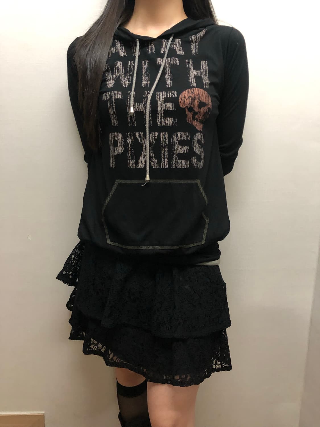 빈티지 블랙 펑크 후디 상품이미지2