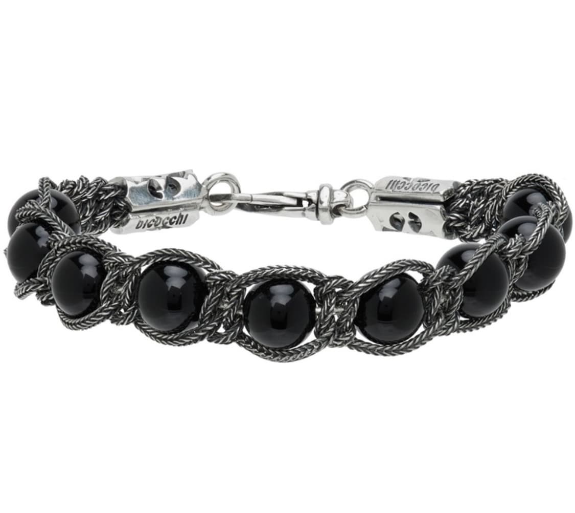 에마누엘레 비코치 실버 & 블랙 비즈 팔찌 상품이미지1