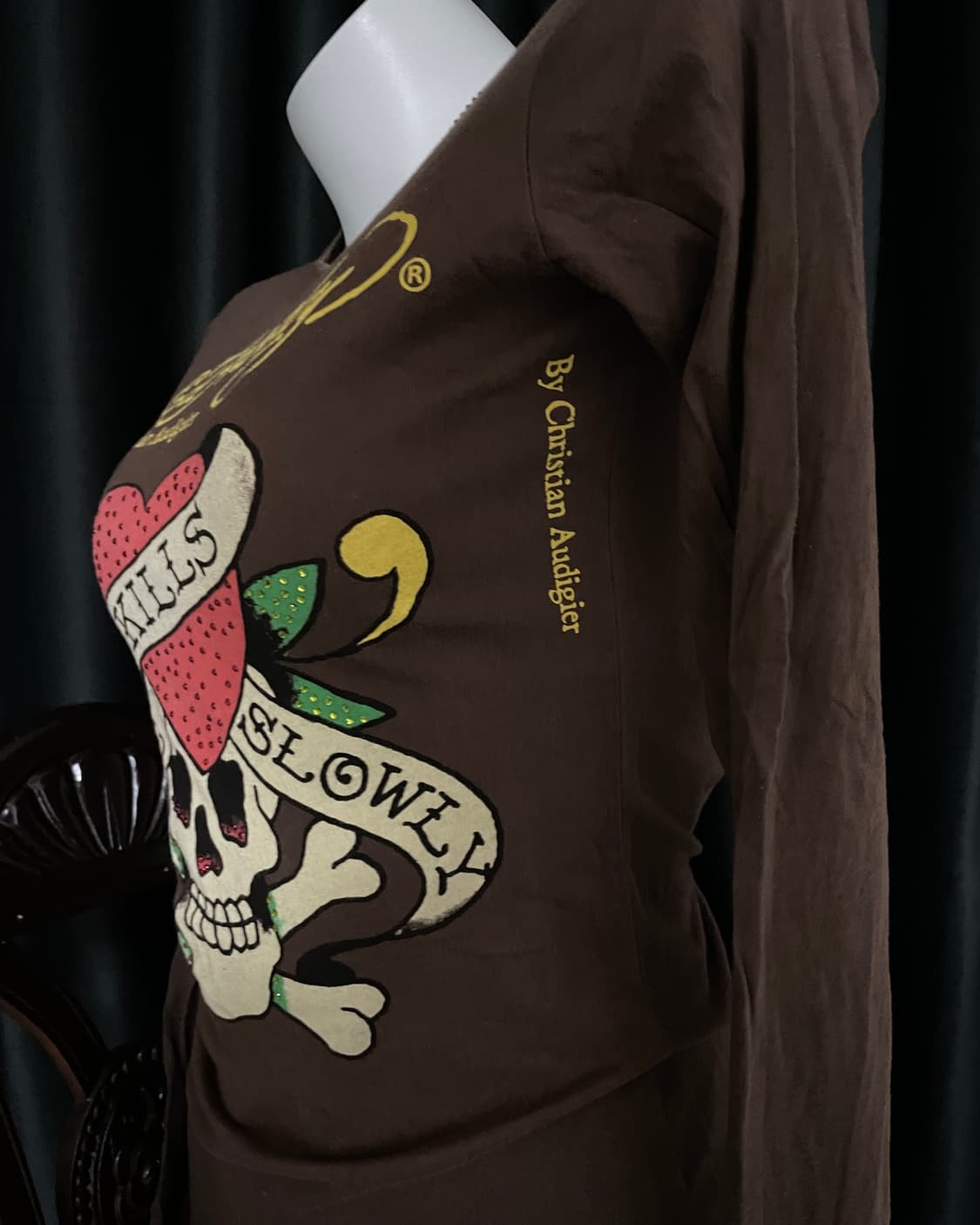 Ed Hardy Skull & Heart Slim Graphic Top 상품이미지3