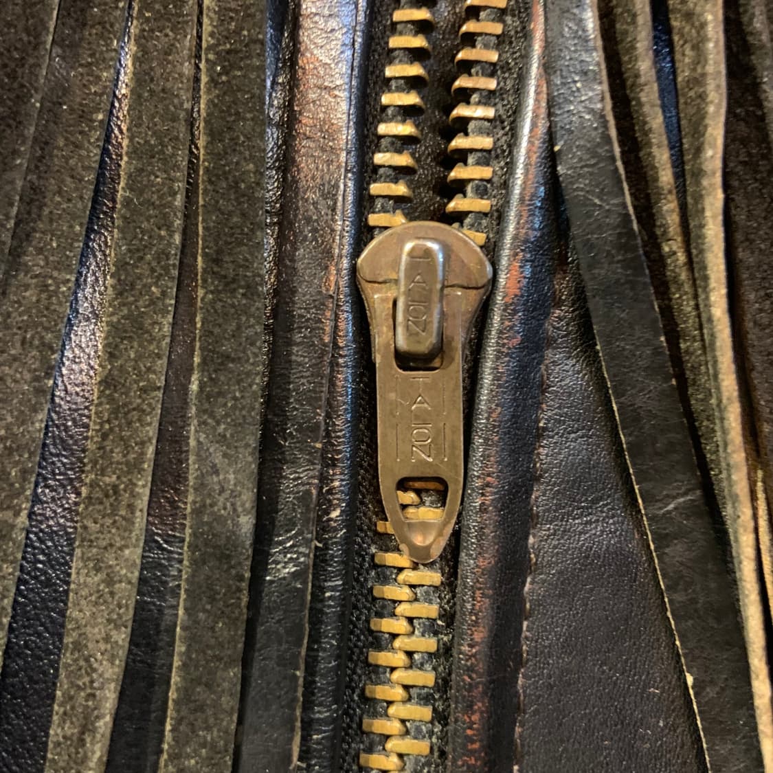 USA 90s Branded 프린지 숏 싱글라이더 자켓 M 소가죽 상품이미지3