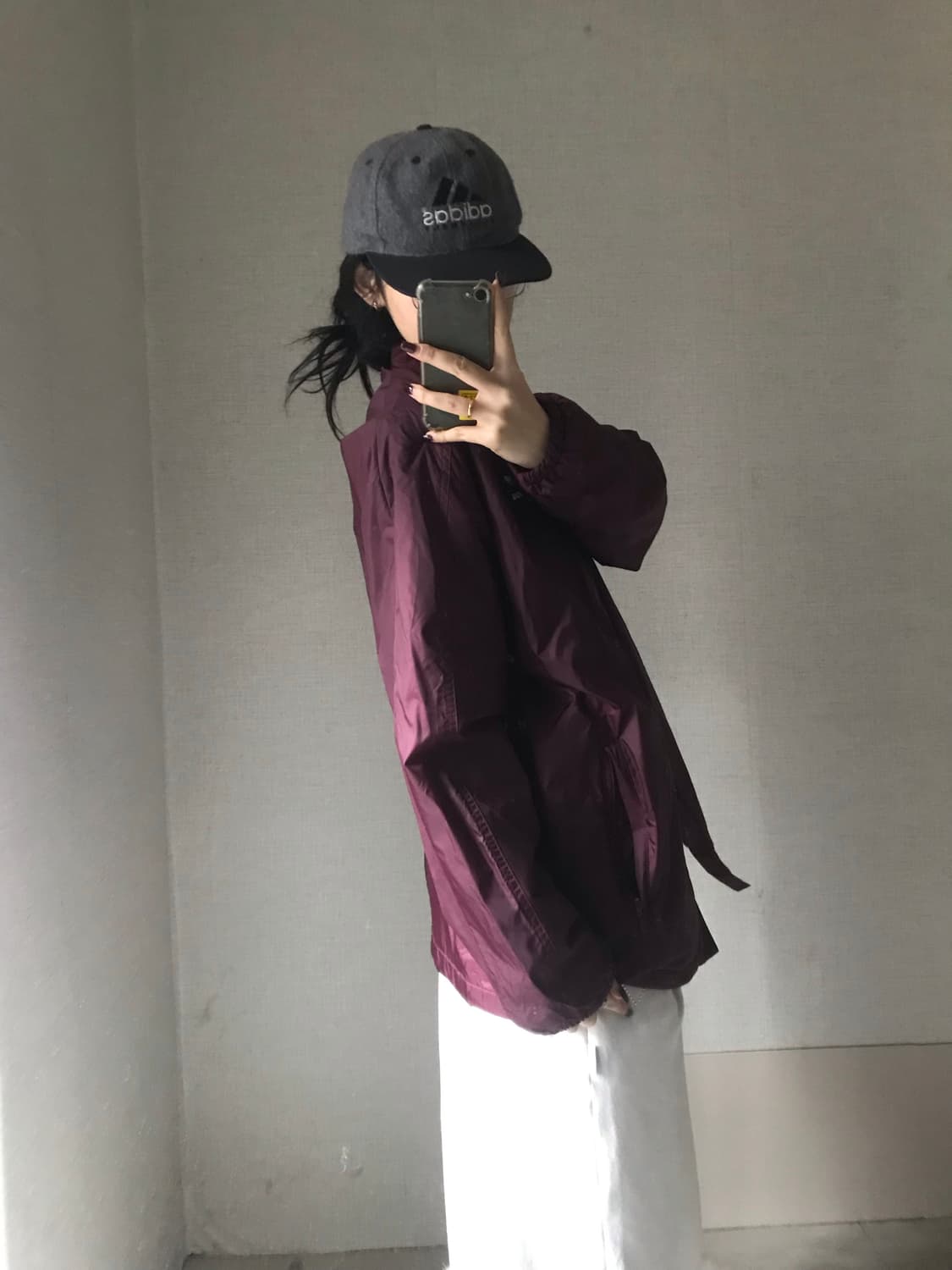 아디다스 버건디 코치 자켓 상품이미지5